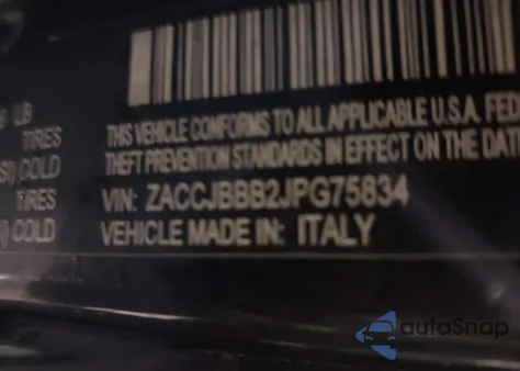 2018 Jeep Renegade Latitude 4X4 z USA, uszkodzony, nr VIN ZACCJBBB2JPG75834